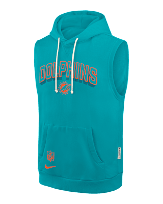 【NIKE】Miami Dolphins Men’s Nike Therma NFL PulloverHoodie Men's Nike Aqua Miami Dolphins Big & Tall Club Logo Pullover